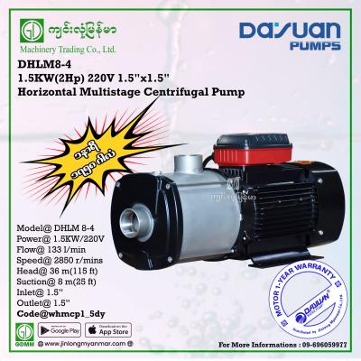 Horizontal Multistage Centrifugal Pump DAYUAN DHLM8-4 2Hp 1.5"x1.5"