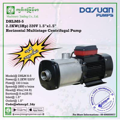 Horizontal Multistage Centrifugal Pump DAYUAN DHLM8-5 2.2kW 1.5"x1.5"