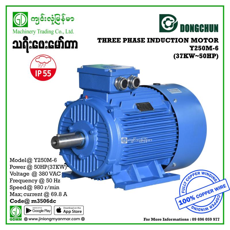 AC MOTOR DONGCHUN  Y-250M-6 THREE PHASE