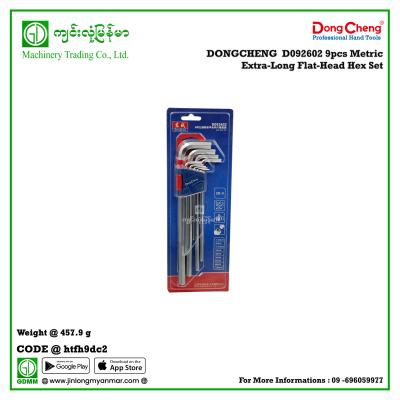 9pcs Metric Extra-Long Flat-Head Hex Set DONGCHENG  D092602