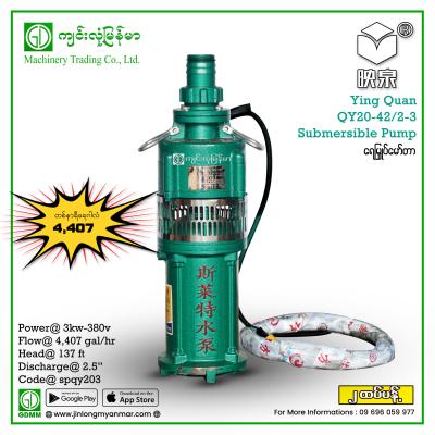 Submersible Pump Ying Quan QY20-42/2-3 3kw (380V)