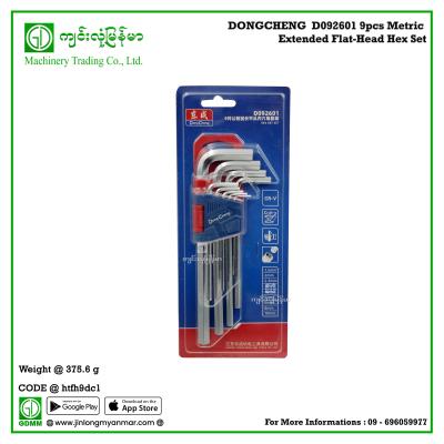 Metric Extended Flat-Head Hex Set DONGCHENG  D092601 9pcs