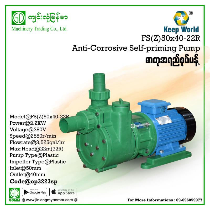 Anti-Corrosive Centrifugal Pump Keep World FS(Z)50×40-22R 2.2kw (380V)