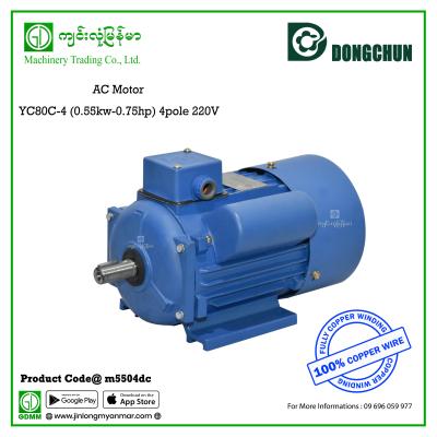 AC Motor Dongchun YC80C-4 (0.55kw-0.75hp) 4pole 220V