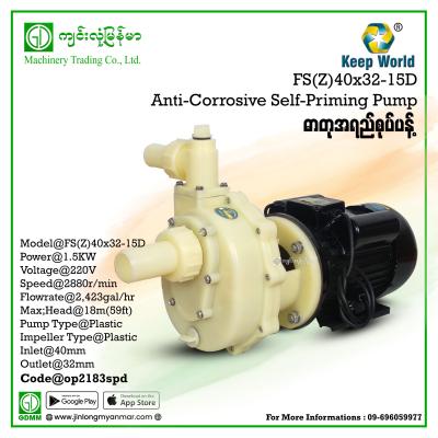 Anti-Corrosive Centrifugal Pump Keep World FS(Z)40×32-15D 1.5KW
