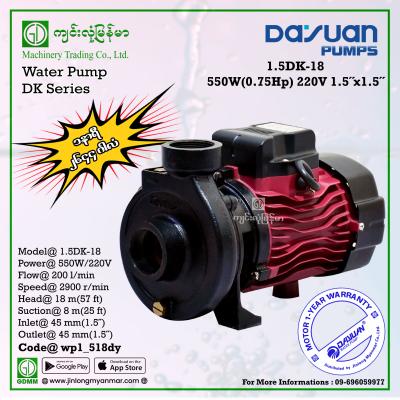 Water Pump DAYUAN 1.5DK-18 550W (1.5"x1.5")
