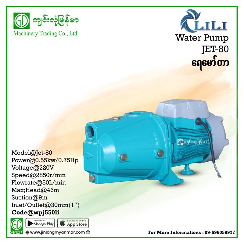 Water Pump LILI JET80 0.55kW(0.75hp) 1"x1"
